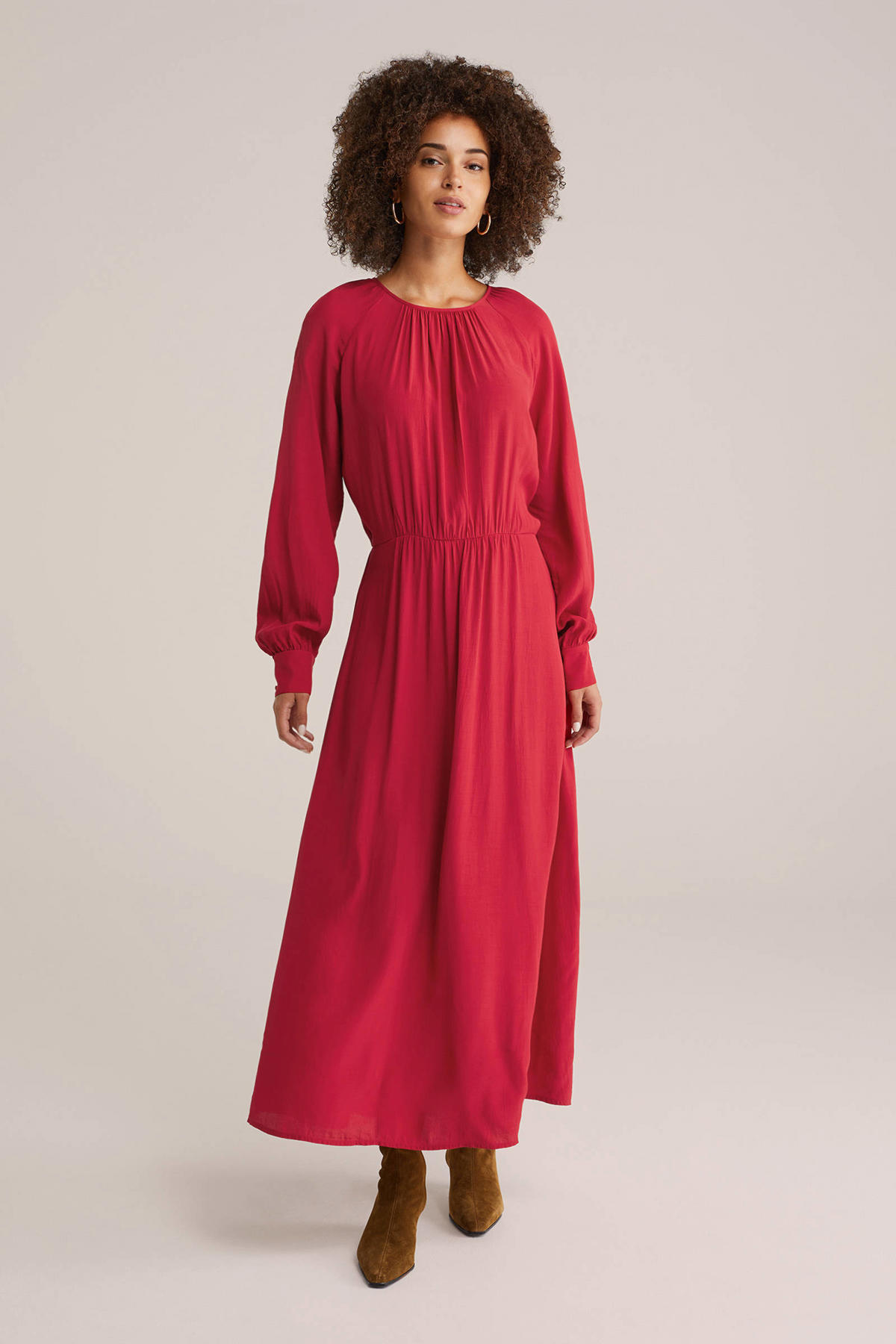 Maxi Jurk Lang Rood Kleed WE Fashion Maxi Jurk Rood Kopen? Morgen