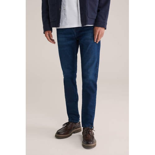 WE Fashion slim fit jeans dark denim afbeelding