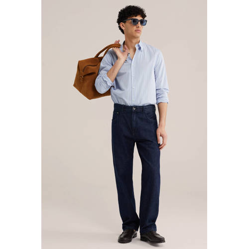 WE Fashion tapered loose fit jeans dark blue denim afbeelding