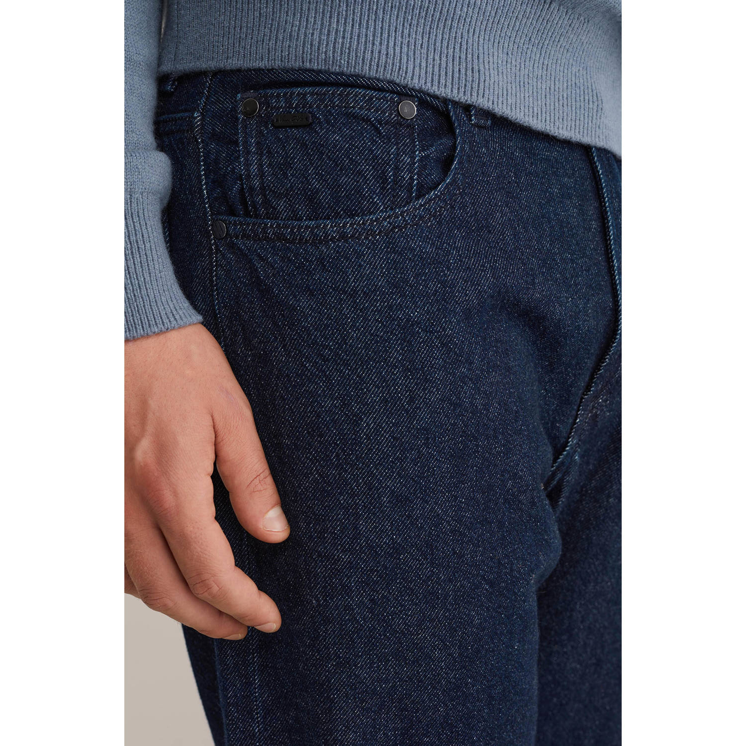 WE Fashion tapered loose fit jeans dark blue denim