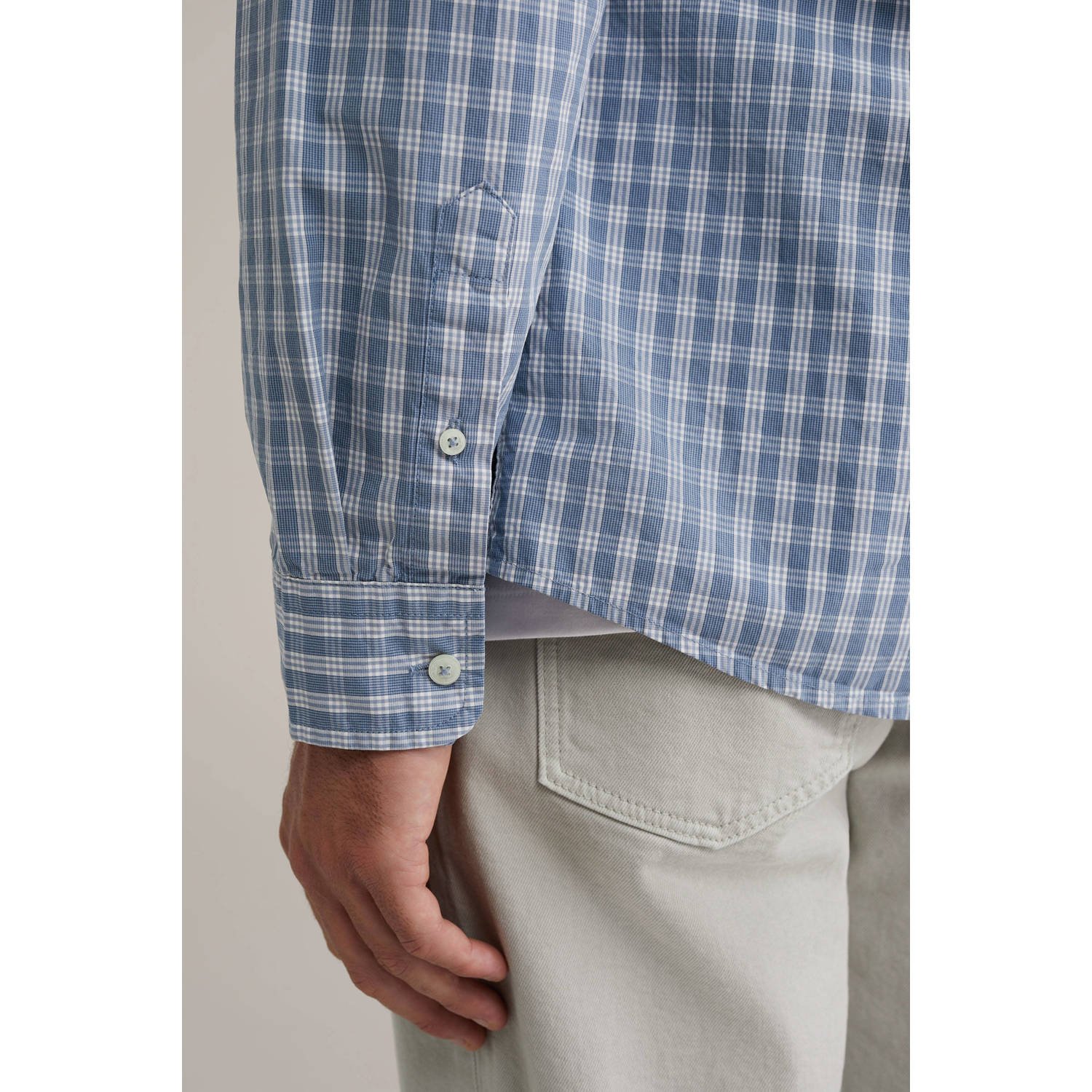 WE Fashion satijnen casual overhemd lichtblauw