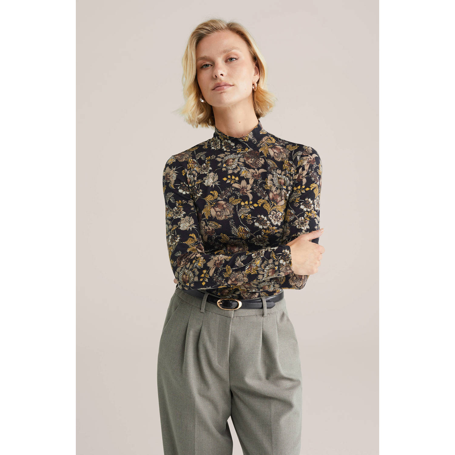 WE Fashion top multi zwart