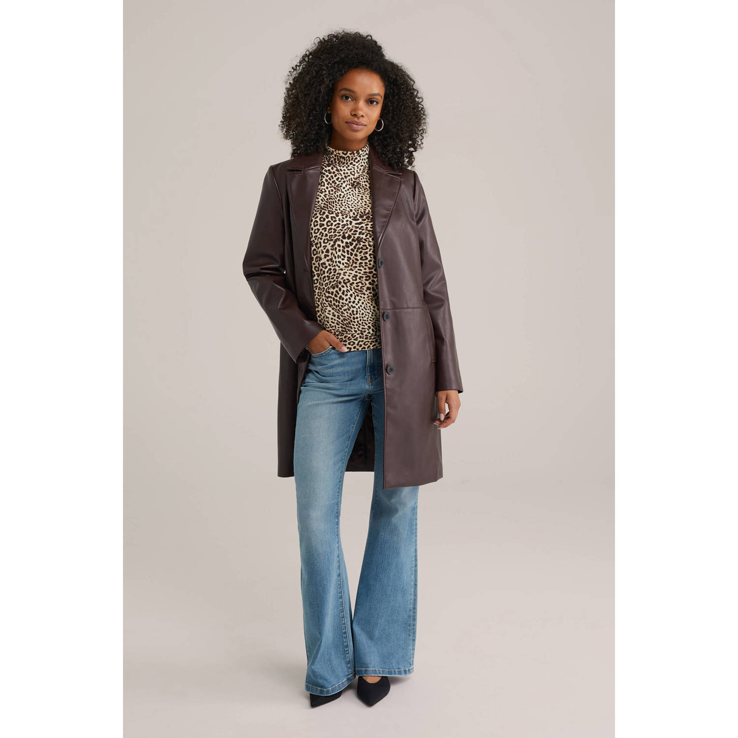 WE Fashion top panterprint beige bruin