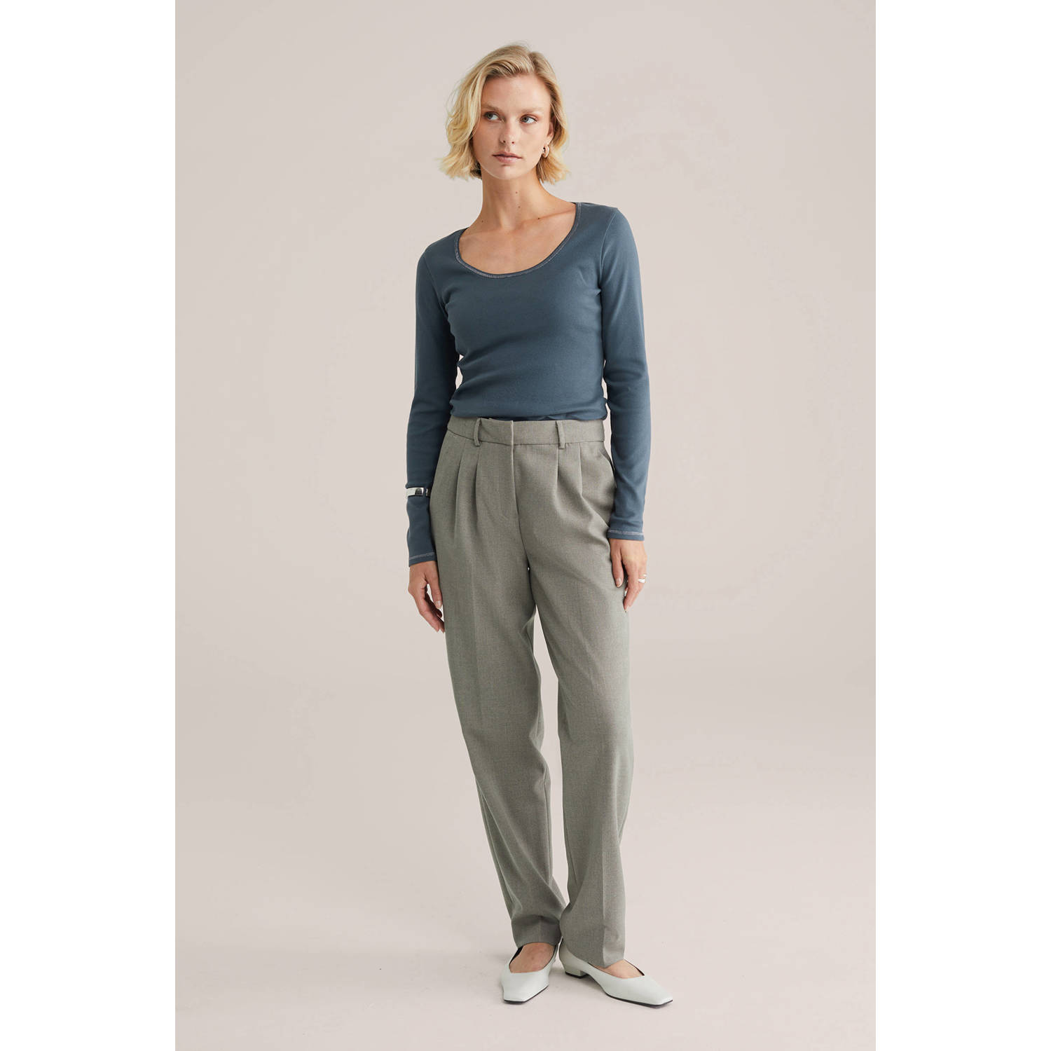 WE Fashion top grijsblauw