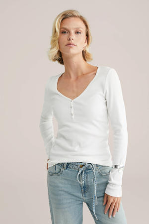 T-shirt geribbeld wit