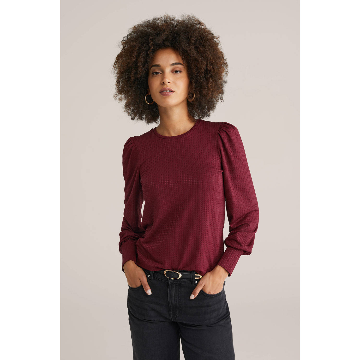 WE Fashion top donkerrood