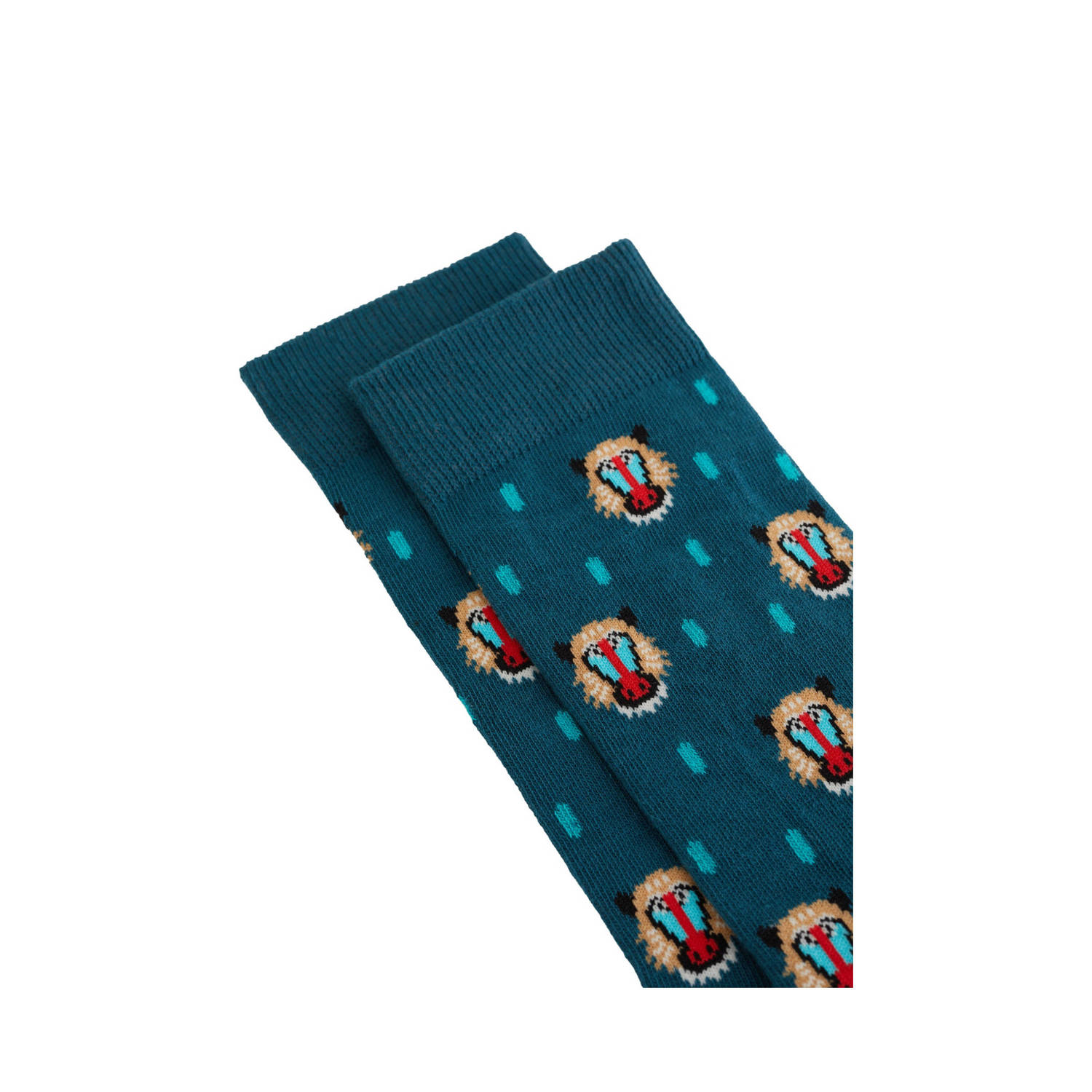 WE Fashion sokken met dierenprint blauw