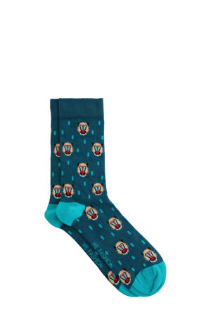 sokken met dierenprint blauw