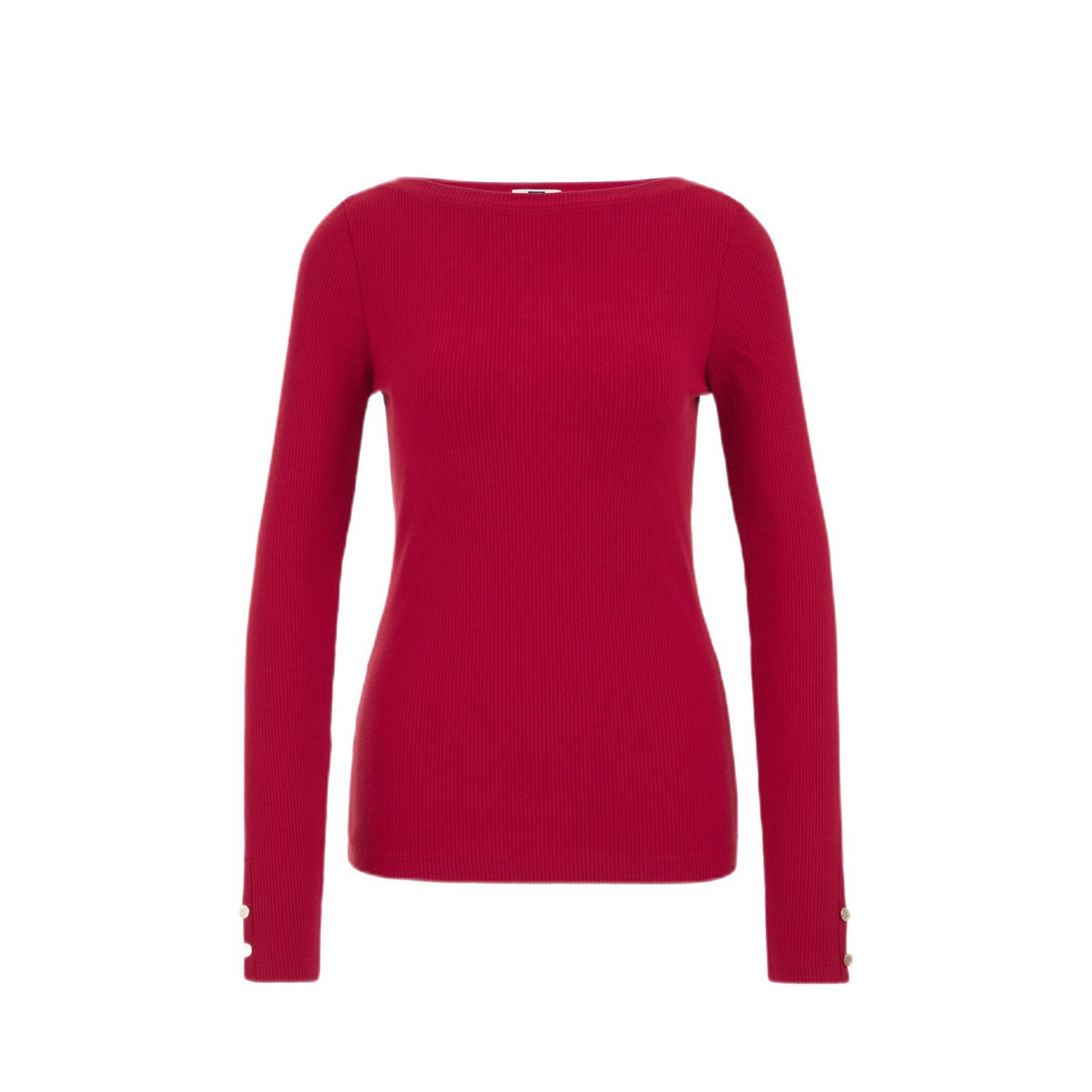 WE Fashion top rood rib gebreid