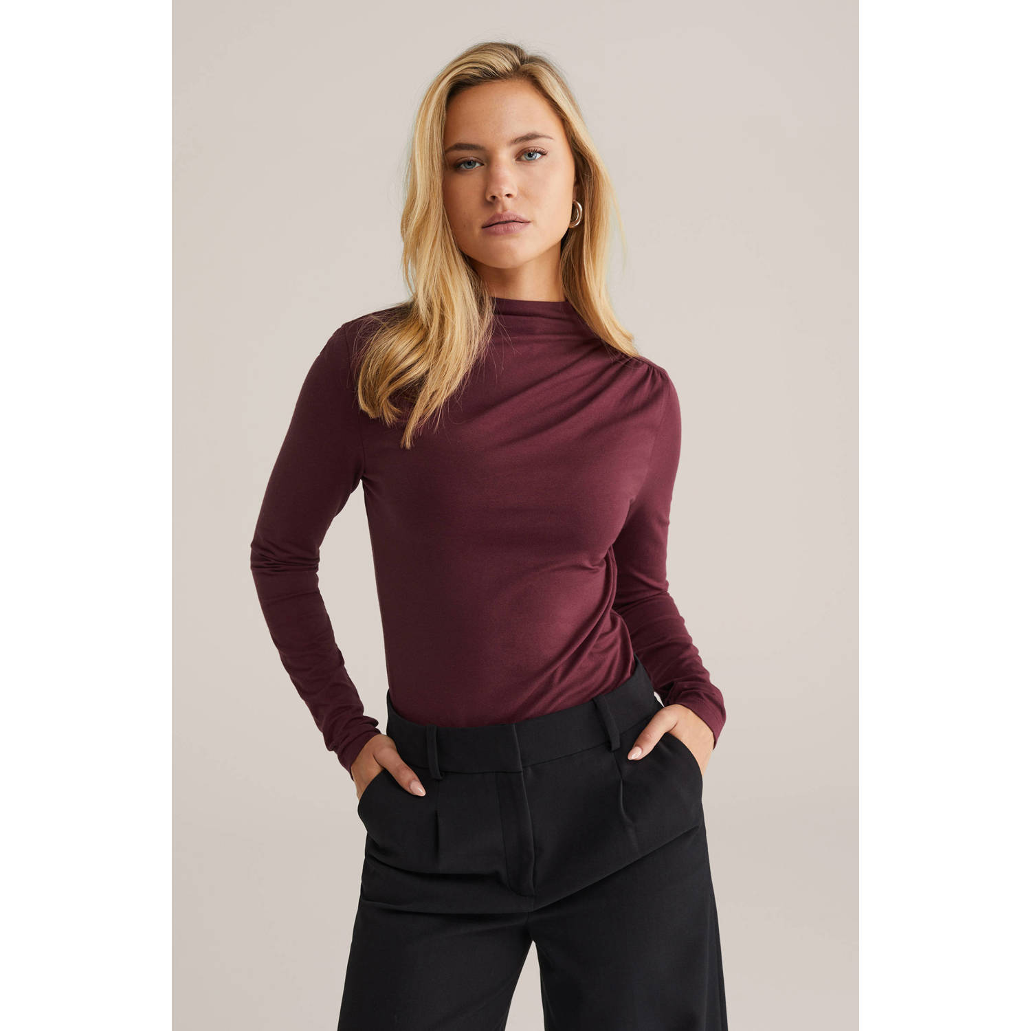 WE Fashion top donkerrood