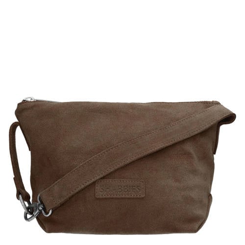 Shabbies Amsterdam suede crossbody tas Esra bruin afbeelding
