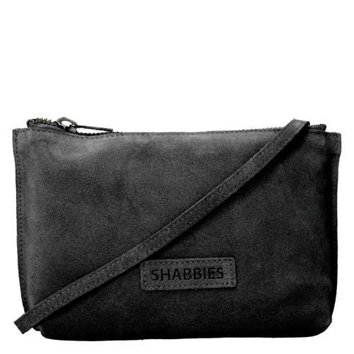 Shabbies Amsterdam leren crossbody tas Festival zwart afbeelding