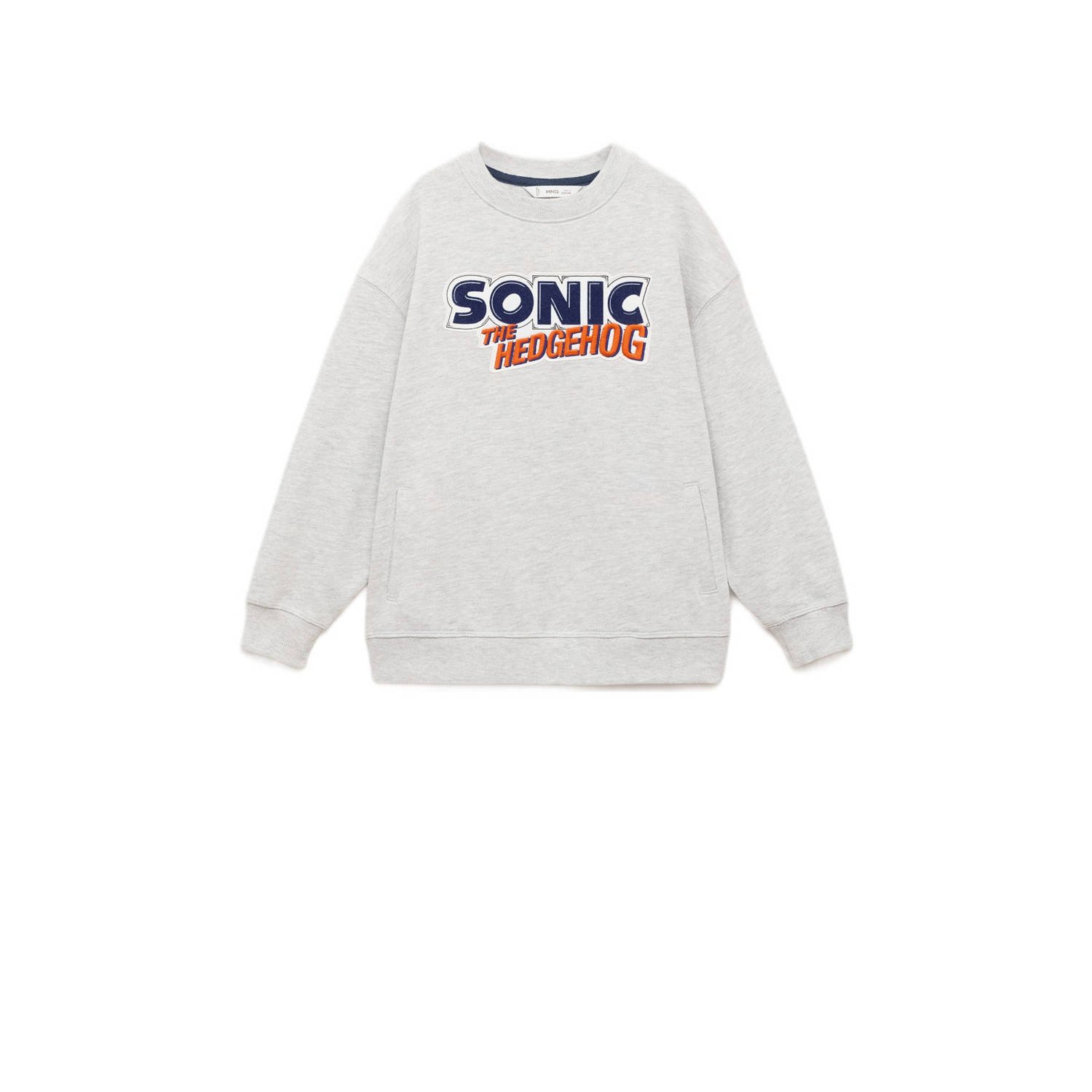 Mango Kids Sonic sweater grijs melange