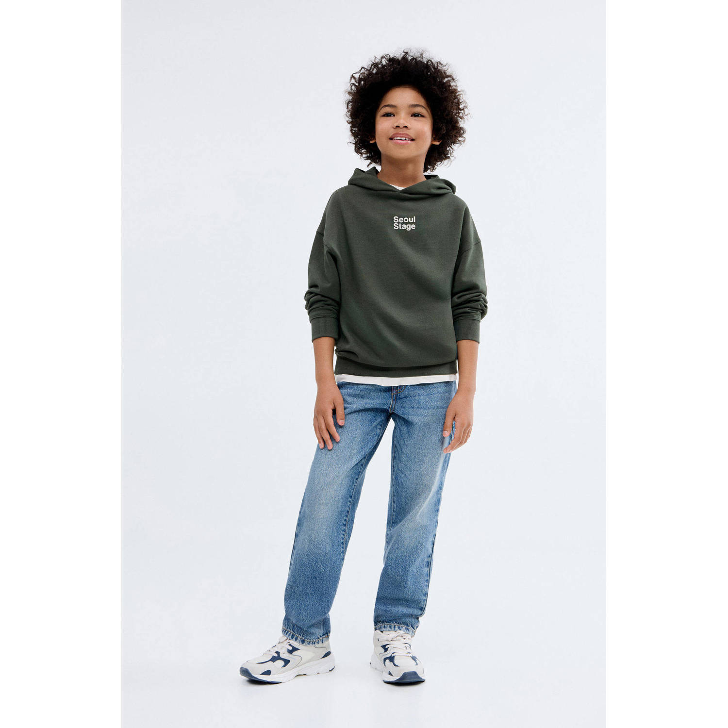 Mango Kids sweater donkergroen