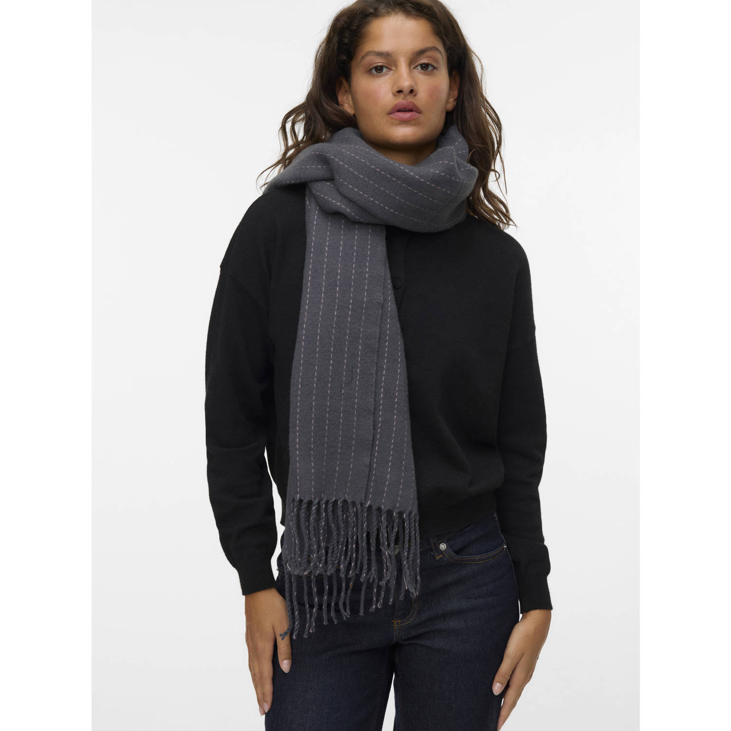 VERO MODA gestreepte sjaal VMFONDA grijs