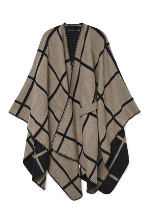 geruite poncho VMFIONA bruin