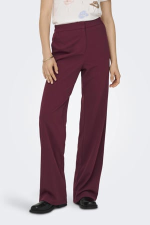 straight high waist broek donkerrood