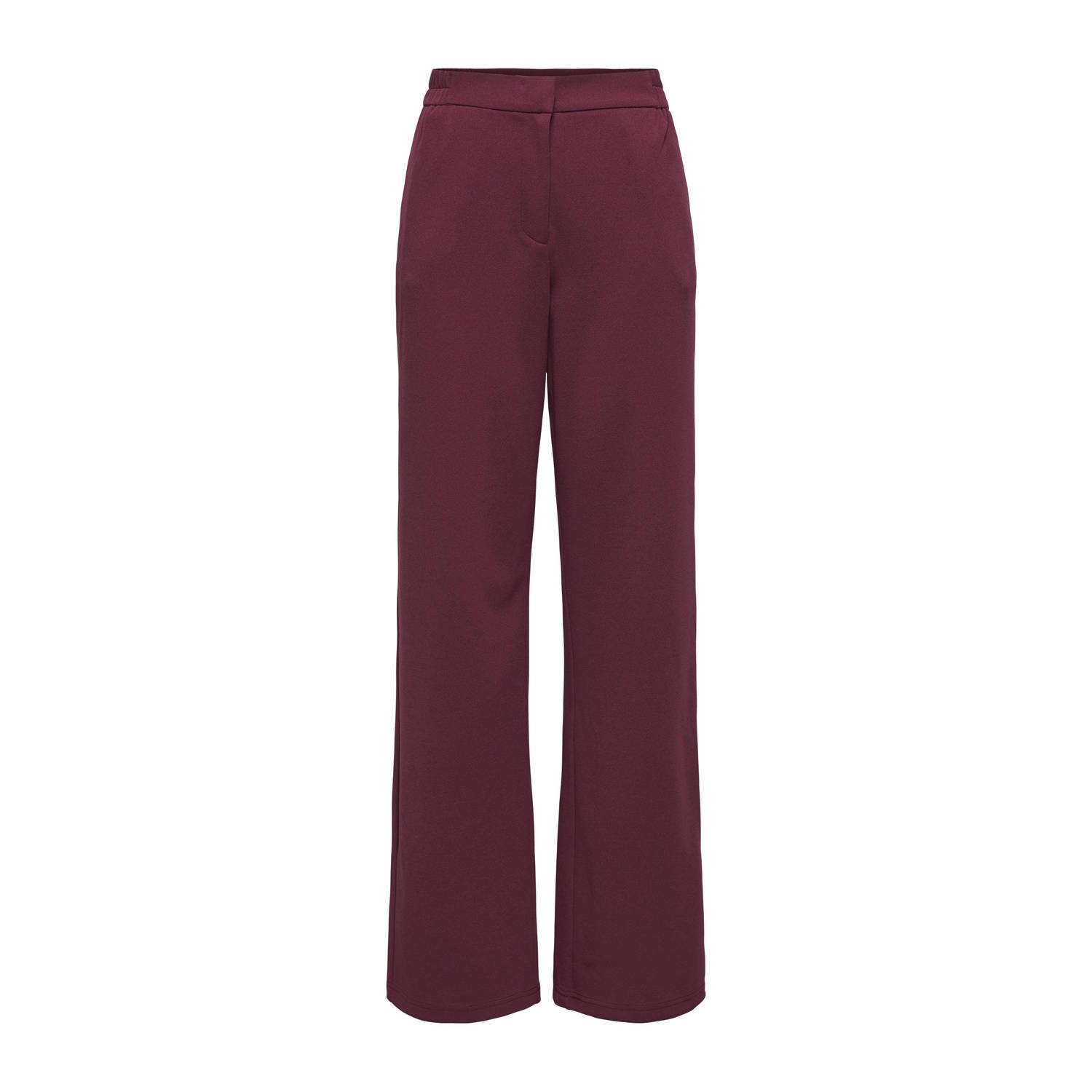 ONLY straight high waist broek donkerrood