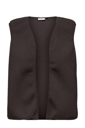 teddy gilet donkerbruin