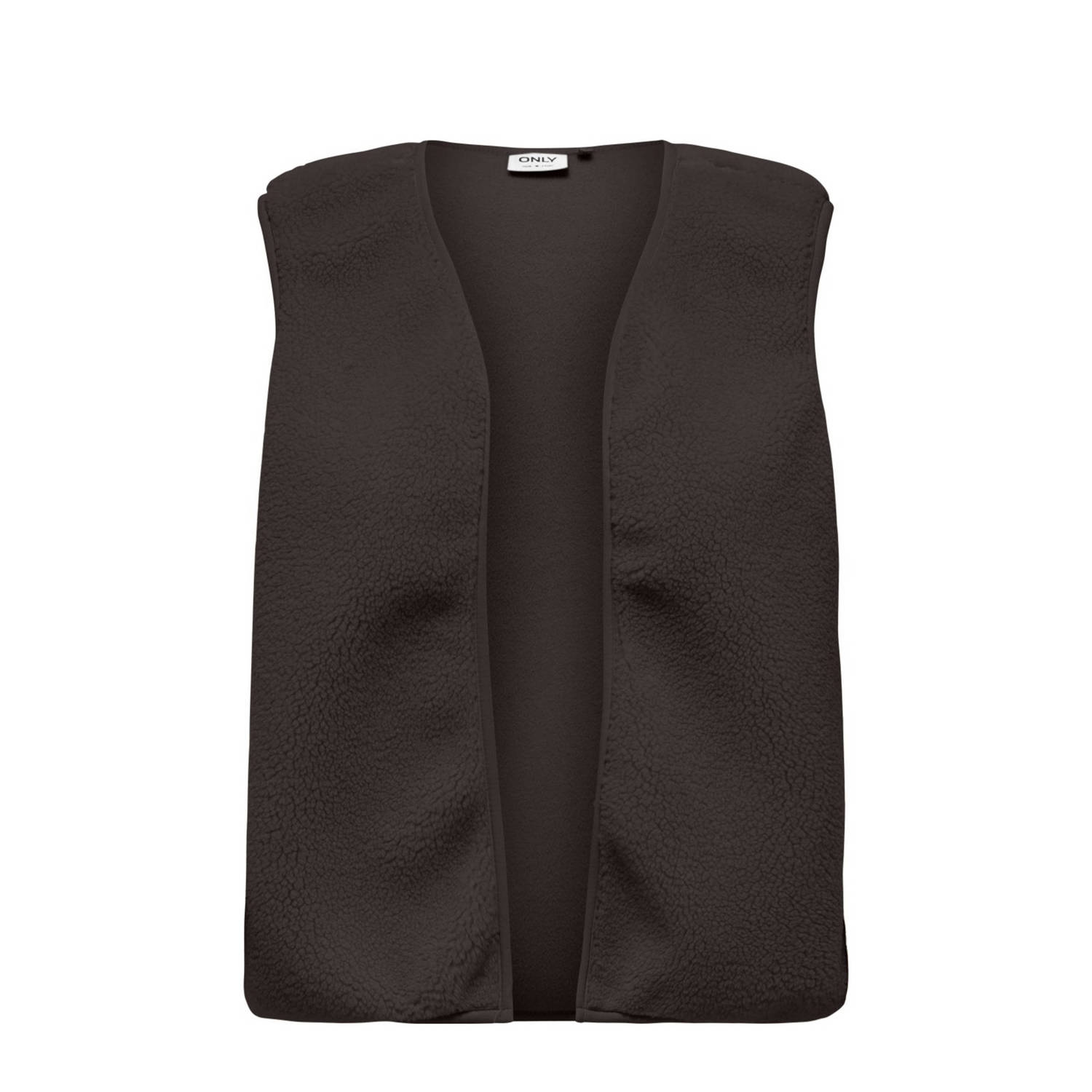 ONLY teddy gilet donkerbruin