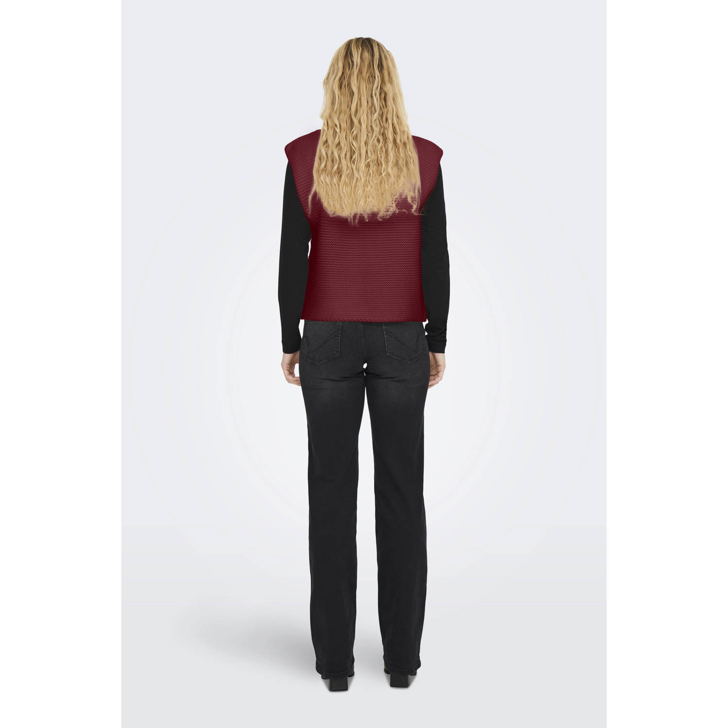 ONLY vest gebreid donkerrood