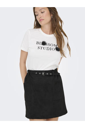 suede korte rok zwart