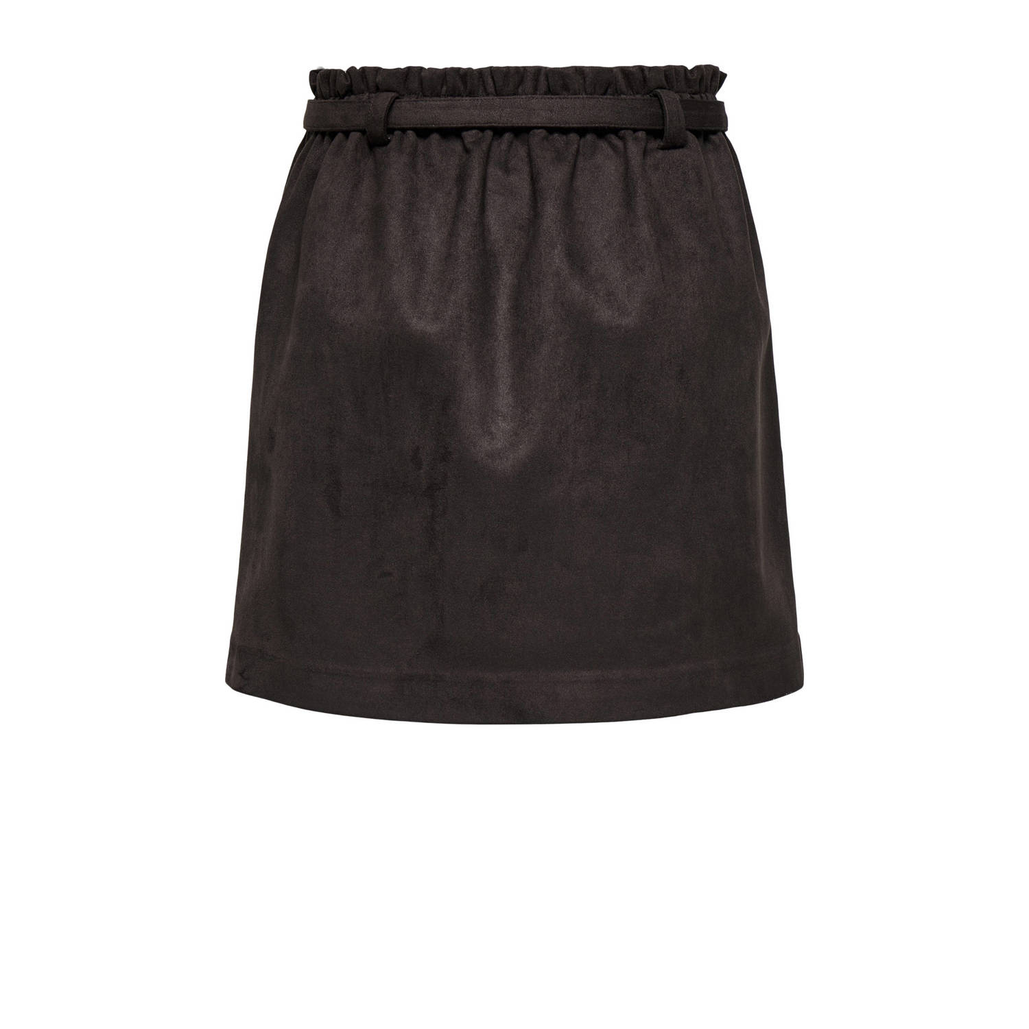 ONLY suede korte rok donkerbruin