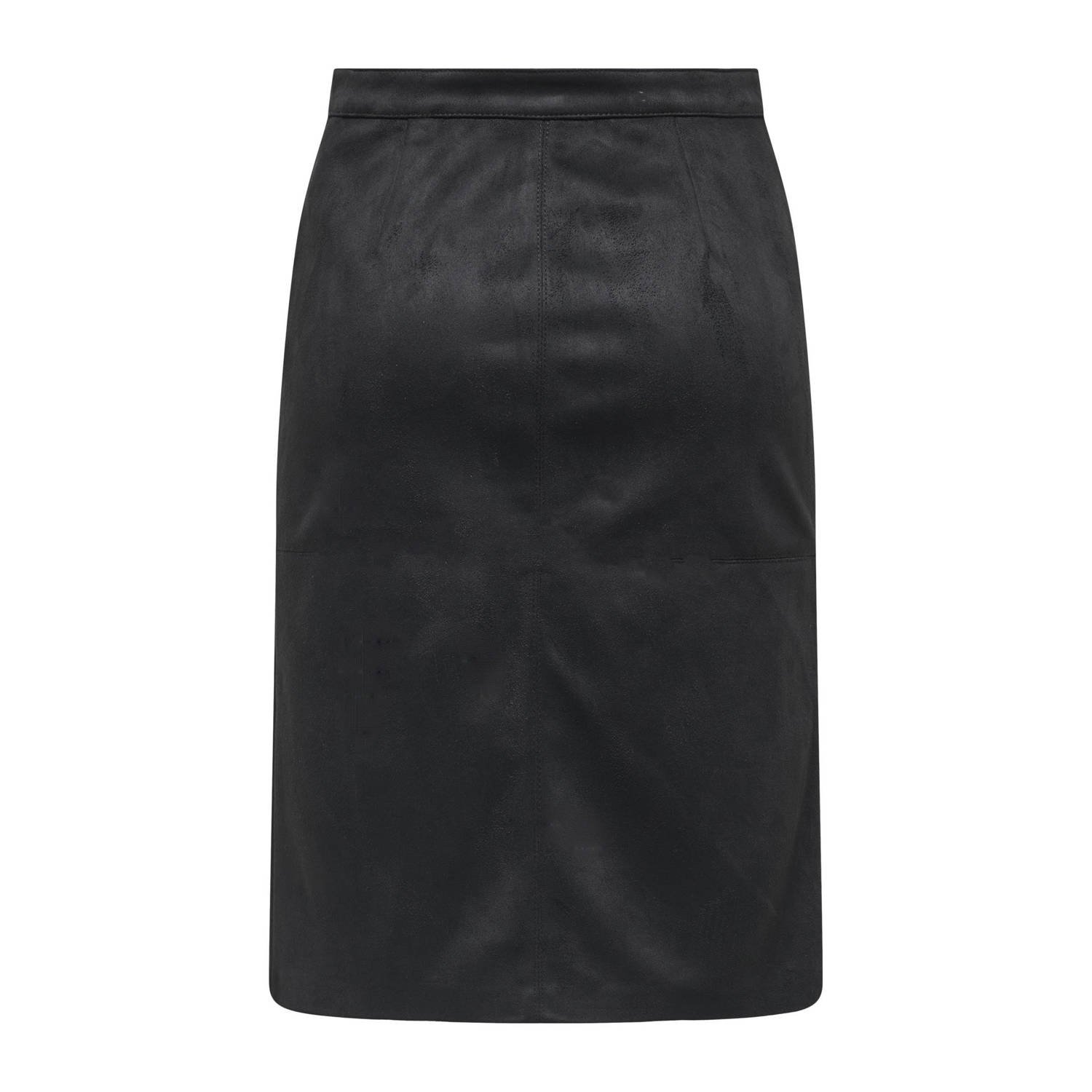 ONLY suede midi rok zwart