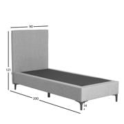 thumbnail: NOUS Living Lassi boxspring met hoofdbord 90x200 cm - lichtgrijs
