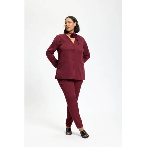 Anyday straight high waist pantalon donkerrood afbeelding