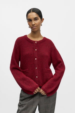 cardigan rood gebreid