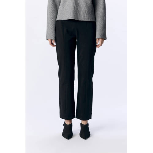 OBJECT straight regular waist pantalon zwart afbeelding