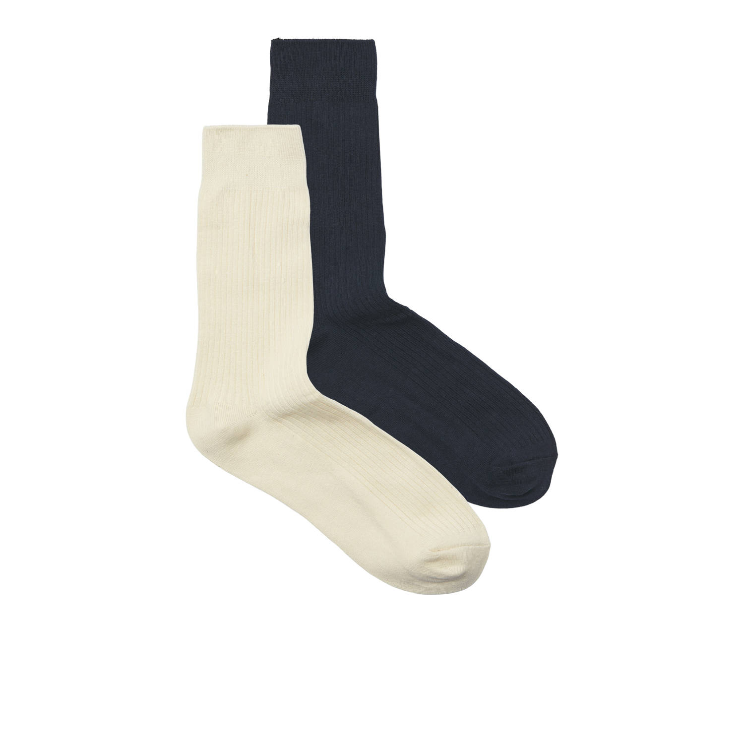 JACK & JONES sokken JAC PREMIUM set van 2 ecru zwart