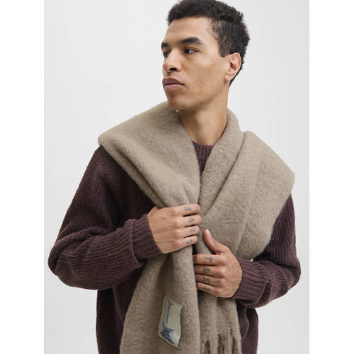 JACK & JONES sjaal met franjes JACNORREBRO bruin afbeelding