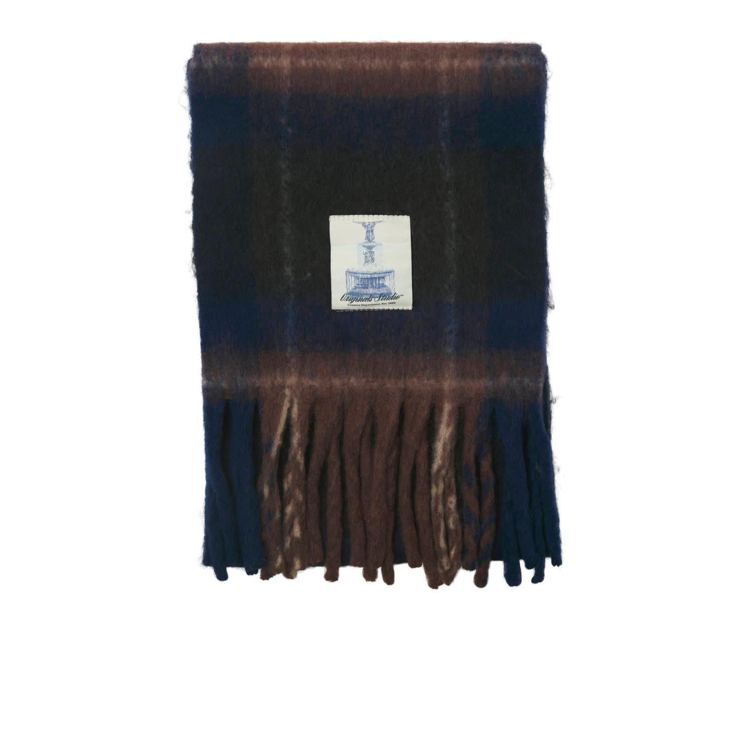 JACK & JONES sjaal met franjes JACNORREBRO donkerblauw