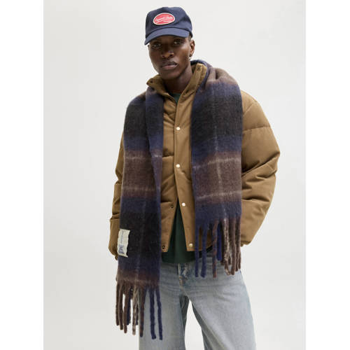 JACK & JONES sjaal met franjes JACNORREBRO donkerblauw afbeelding