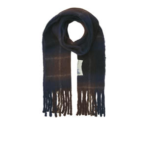 sjaal met franjes JACNORREBRO donkerblauw