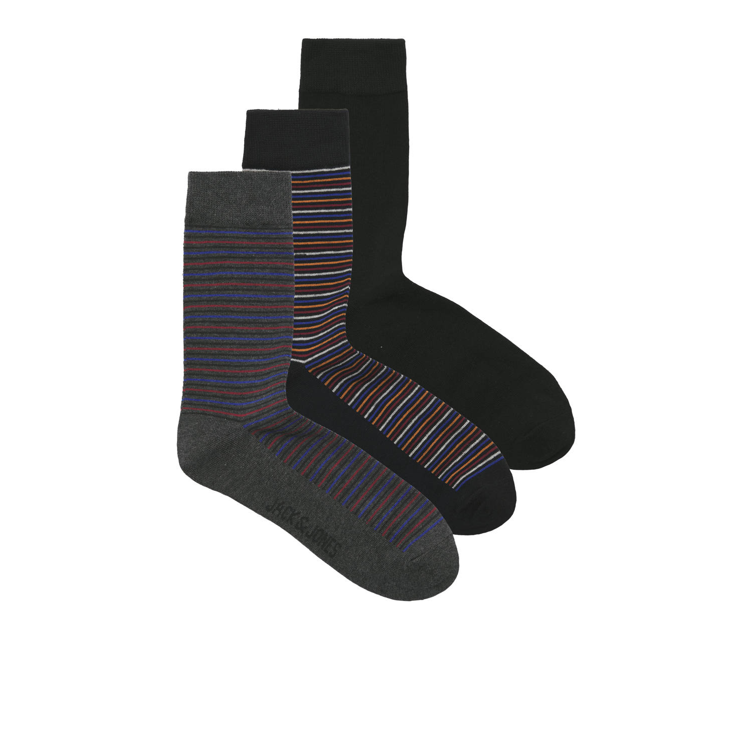 JACK & JONES gestreepte sokken JACATLAS set van 3 multi