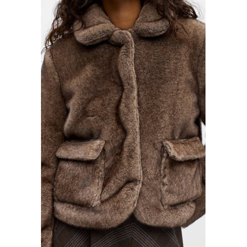 OBJECT faux fur jas bruin afbeelding