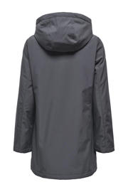 thumbnail: Antraciete dames ONLY parka van polyester met effen, lange mouwen, capuchon en rits- en knoopsluiting