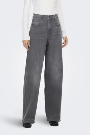high waist wide leg jeans grey denim