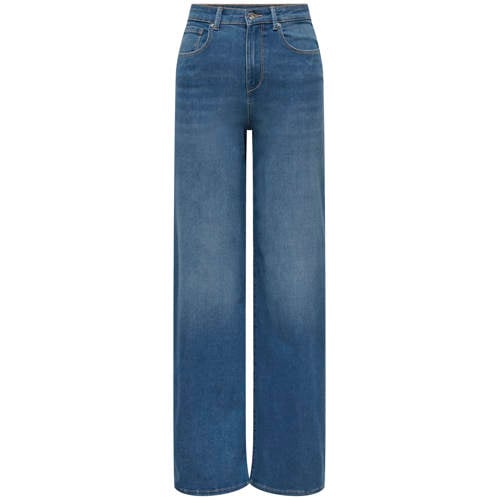 ONLY high waist wide leg jeans blue grey denim afbeelding