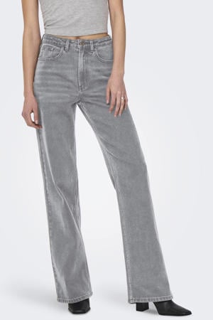 high waist wide leg jeans grey denim