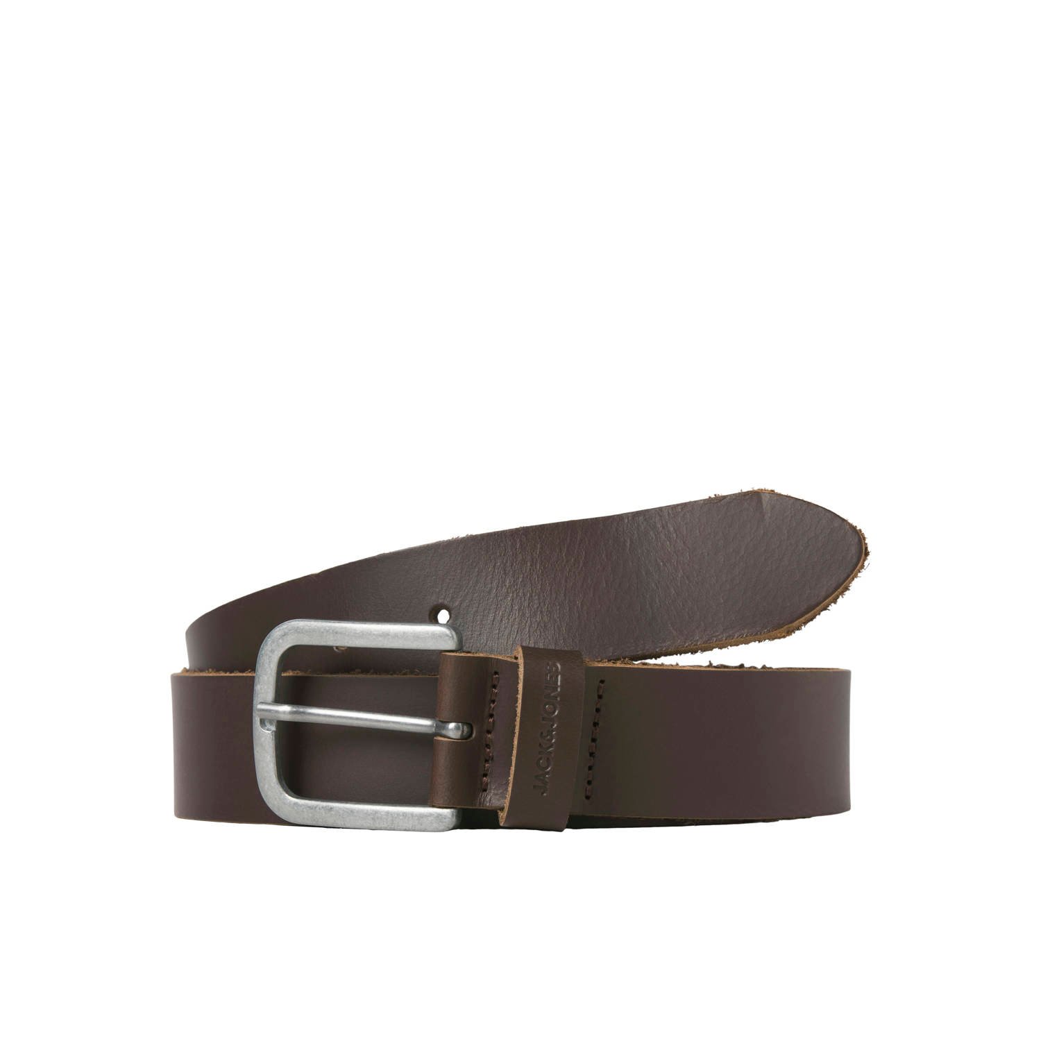 JACK & JONES leren riem JACPIMP donkerbruin