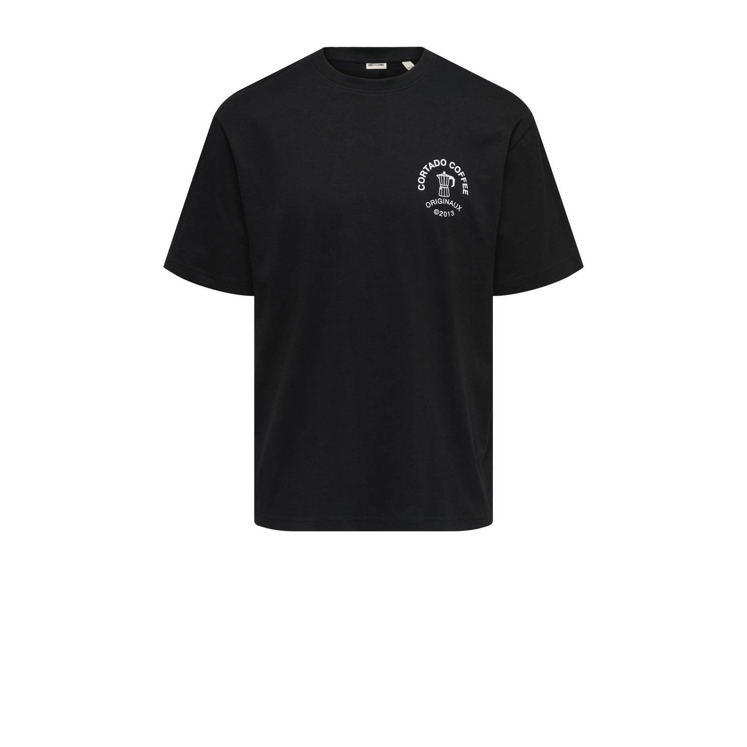 ONLY & SONS relaxed T-shirt zwart