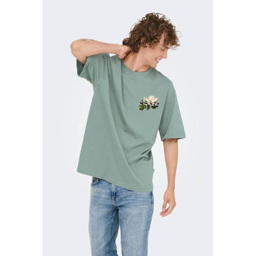 ONLY & SONS relaxed T-shirt groen afbeelding