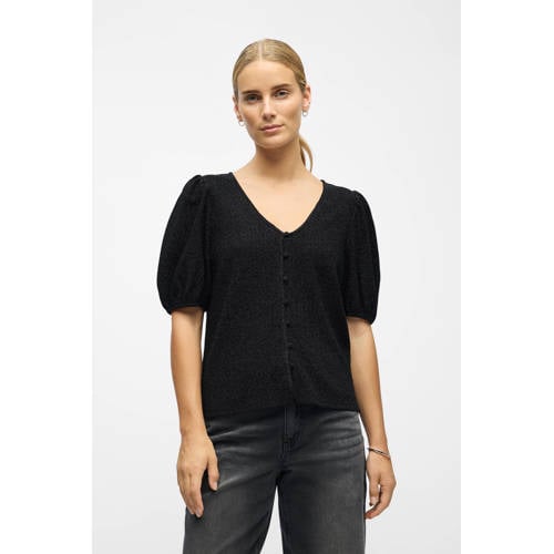 OBJECT glitter top zwart afbeelding
