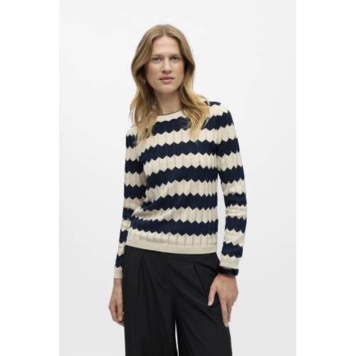 OBJECT gestreepte trui blauw/ wit afbeelding