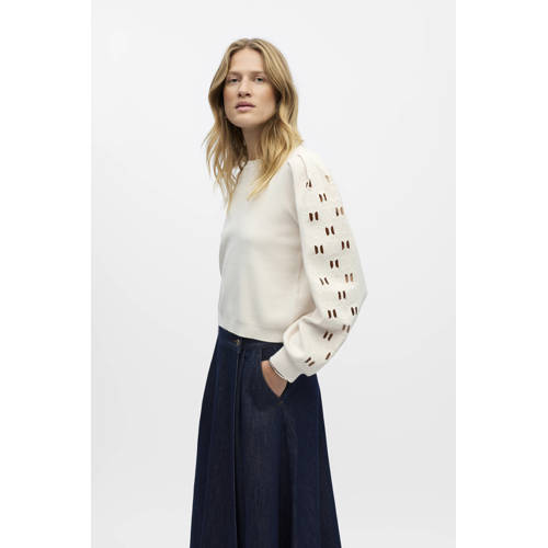 OBJECT pullover ecru broderie afbeelding