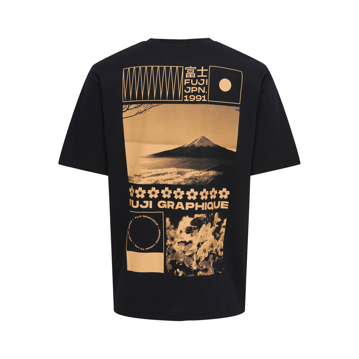ONLY & SONS relaxed T-shirt zwart